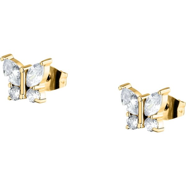 La Petite Story Pozlátené motýlikové náušnice so zirkónmi Friendship 66594210