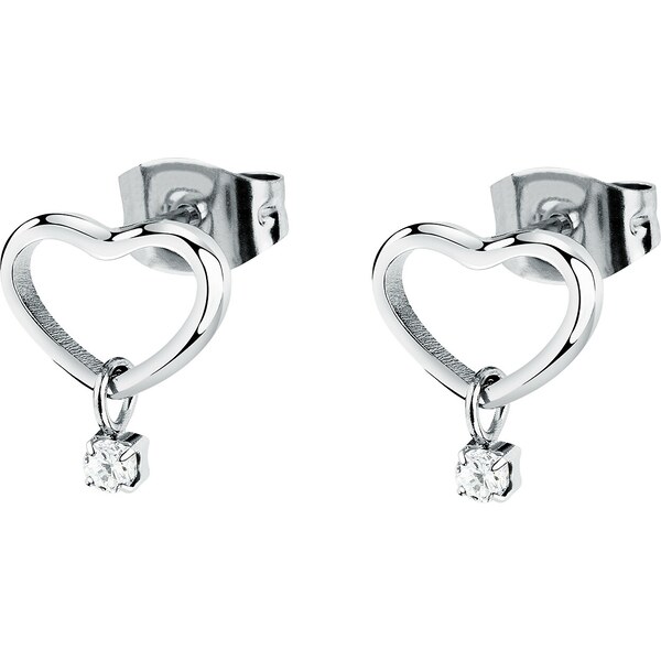 La Petite Story Srdiečkové oceľové náušnice so zirkónom LPS01AYQ130 66581925