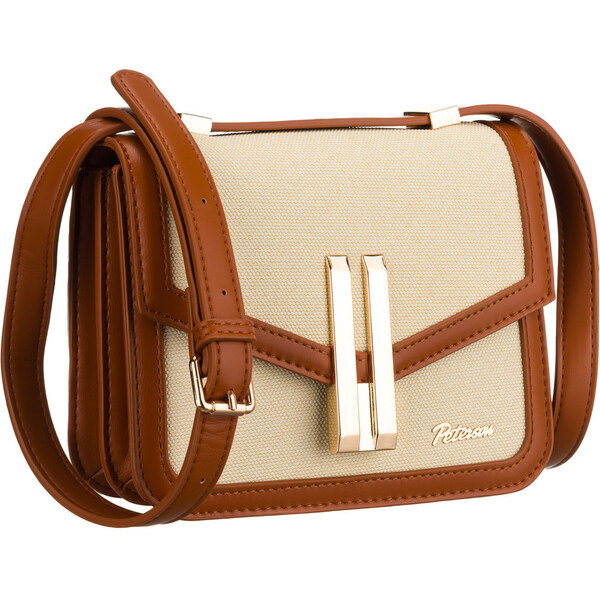 Dámska crossbody kabelka Peterson v odtieňoch ecru a hnedej – 66066994