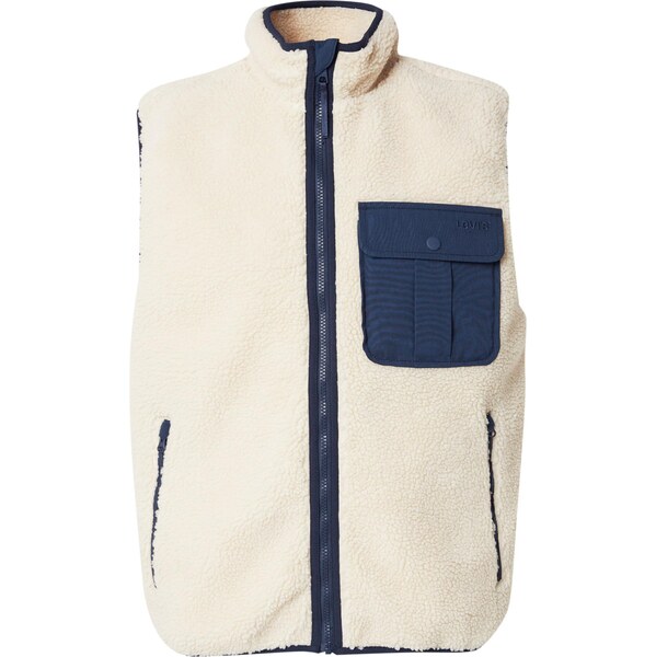 LEVIS Vesta Joonie Sherpa Vest tmavomodrá / biela ako vlna 65253418