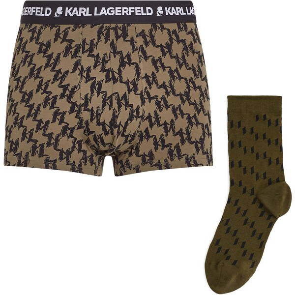 Karl Lagerfeld Boxerky olivová / čierna / biela 65253512