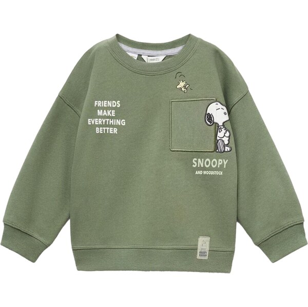 MANGO KIDS Mikina olivová / biela 65558992