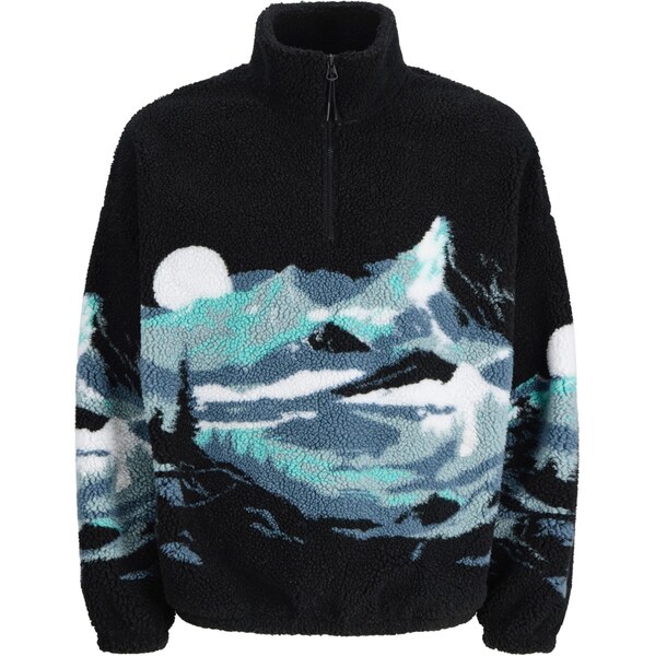 JACK & JONES Mikina JORBEAR MOUNTAIN tyrkysová / modrosivá / čierna / 65662417