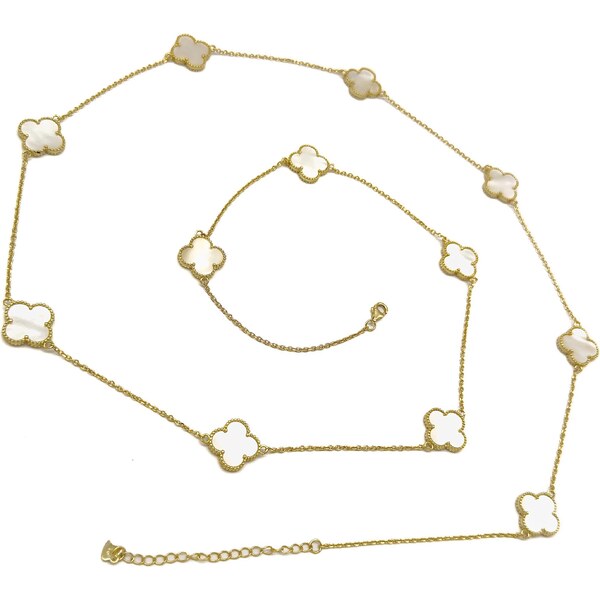 MAJYA Strieborná retiazka s príveskami LUCKY CLARK white pozlátená 64582224