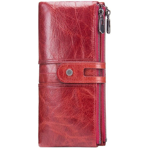 Contacts dámska dlhá kožená peňaženka Gentile Červená 65228524