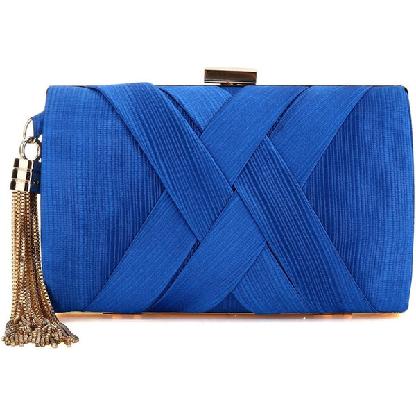 Carla Spoločenská listová kabelka so štrasom Blanca Modrá 65228786