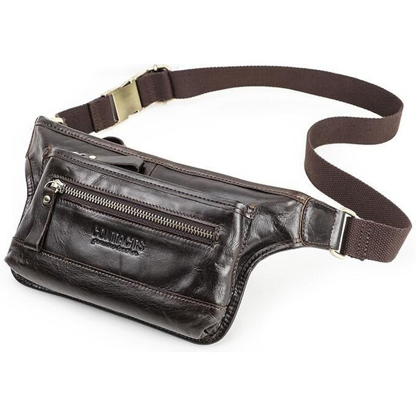 Contacts pánska kožená ľadvinka James Hnedá 65229458