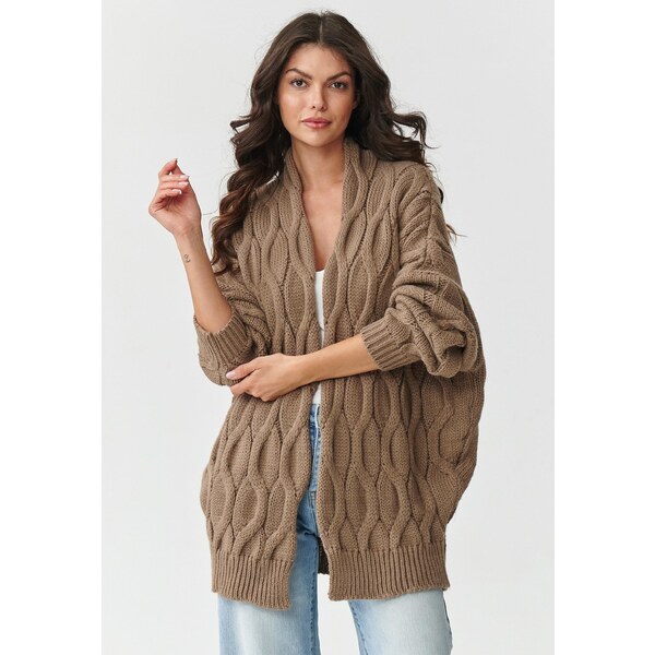 Makadamia Dámsky kardigán v hrubej väzbe | cappucino S163 65262187