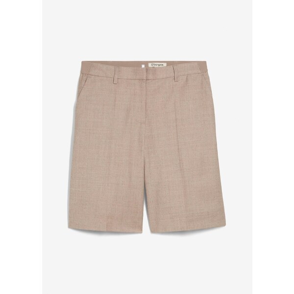 bonprix Nohavicová sukňa s vlnou, farba béžová 65006169