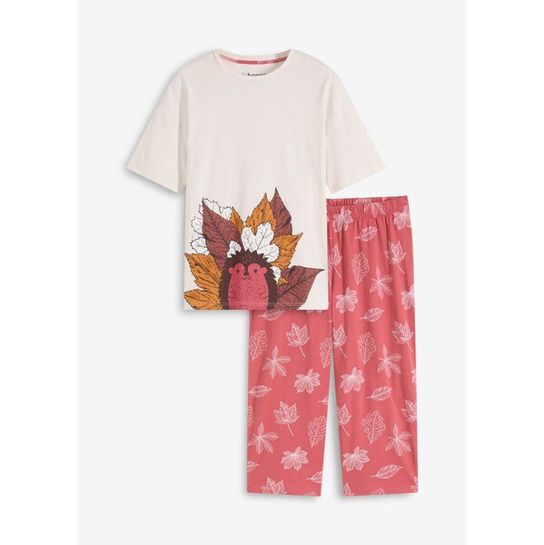 bonprix Capri pyžamo z čistej bio bavlny, farba biela 65262513