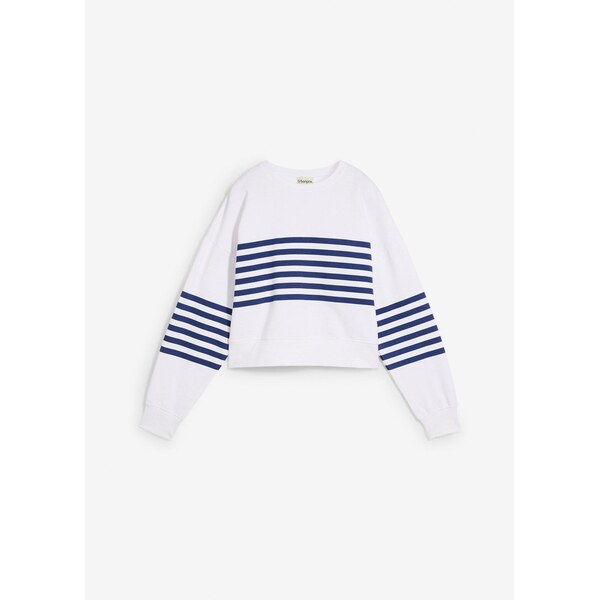 bonprix Oversize-mikina z čistej bavlny, farba biela 65262703