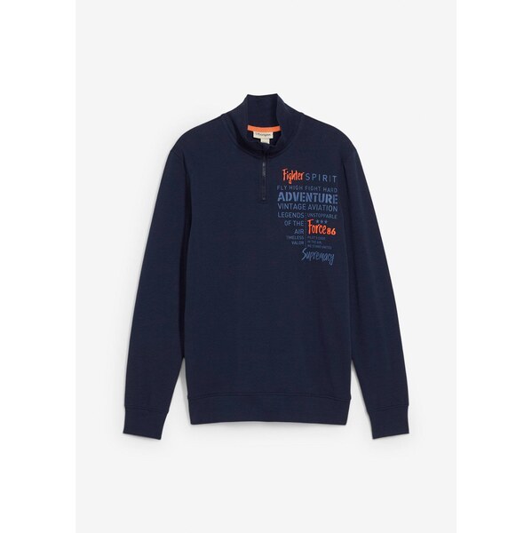 bonprix Mikina z čistej balvny, farba modrá 65262769