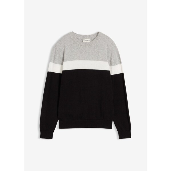 bonprix Jemne pletený pulóver z čistej bavlny, farba čierna 65262934