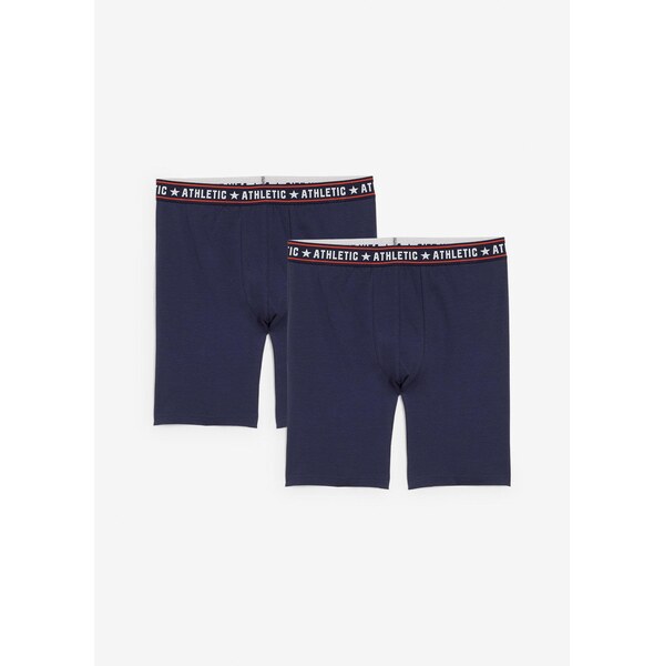 bonprix Boxerky, midi dĺžka (2 ks v balení), s bavlnou, farba modrá 65262937