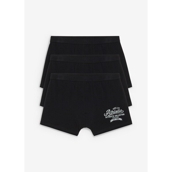 bonprix Boxerky s mäkkou bavlnou (3 ks v balení), farba čierna 65262938