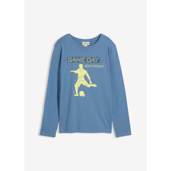 bonprix Tričko s dlhým rukávom z čistej bio bavlny, farba modrá 65262953