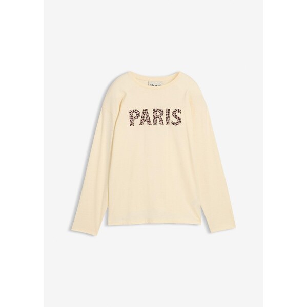 bonprix Tričko s dlhým rukávom z čistej bio bavlny, farba béžová 65263027