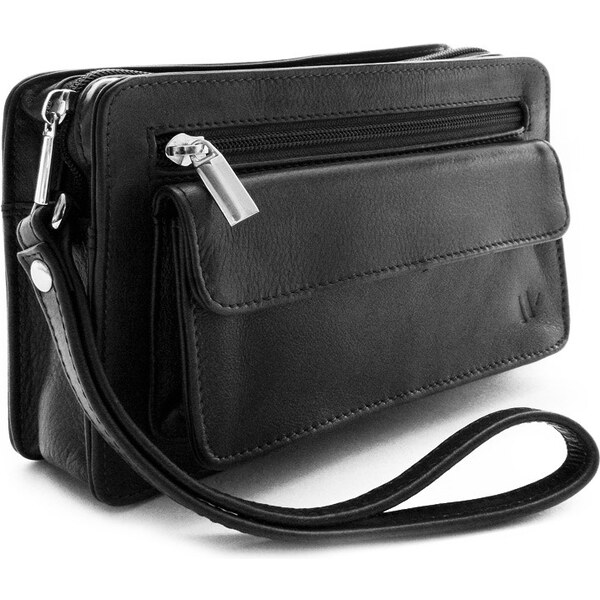 Arwel Čierna kožená jednozipsová etue 611-2014-60 36559641