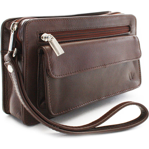 Arwel Hnedá kožená jednozipsová etue 611-2014-40 65279814