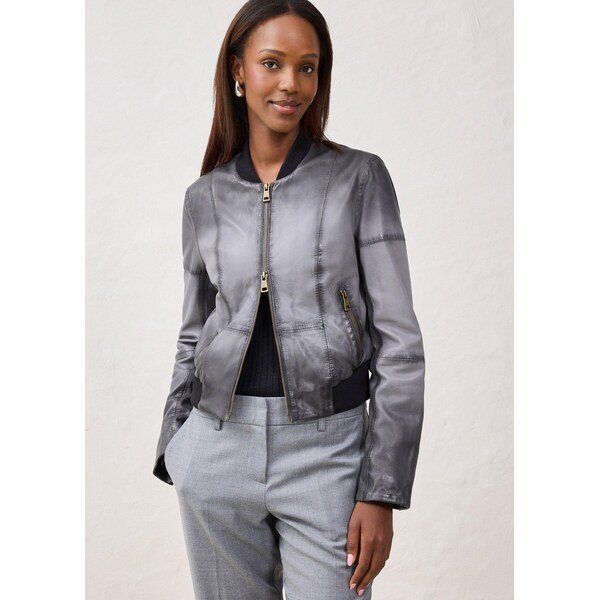 bonprix Kožená bunda z jahňacej nappa kože, farba šedá 65262423