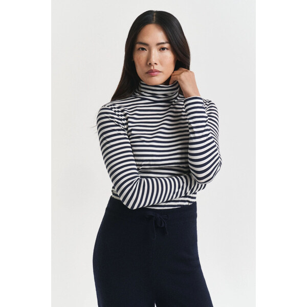 ROLÁK GANT LIGHT COTTON STRIPED LS TURTLENECK EVENING BLUE 64944401