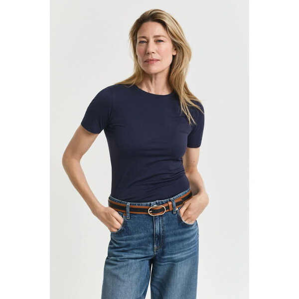 TRIČKO GANT LIGHT COTTON SS T-SHIRT EVENING BLUE 64980726