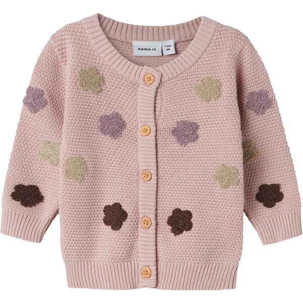 NAME IT Kardigán NBFNYNNA hnedá / kaki / svetlofialová / levanduľová 65485141