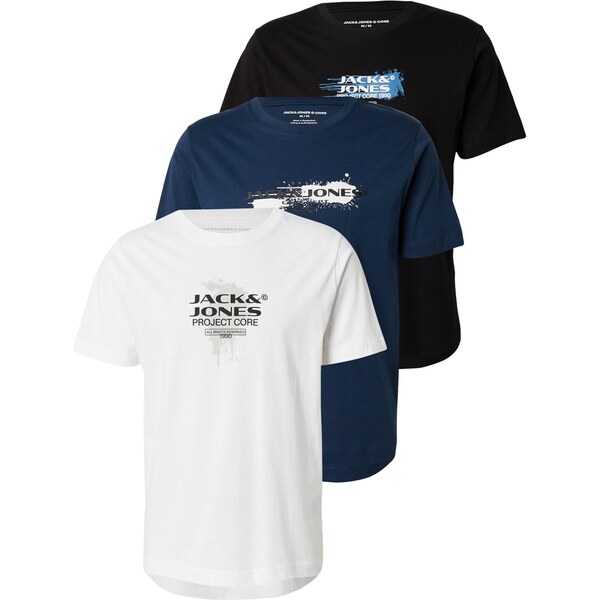 JACK & JONES Tričko námornícka modrá / svetlomodrá / čierna / biela 65268183