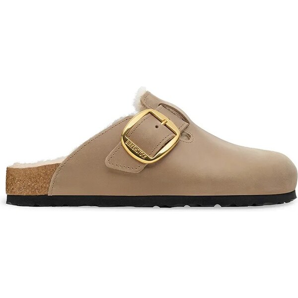 Semišové papuče Birkenstock Boston Big Buckle Shearling 65275212