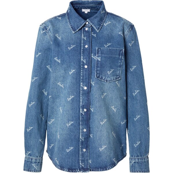 Lala Berlin Blúzka Beks modrá denim / biela 65891134