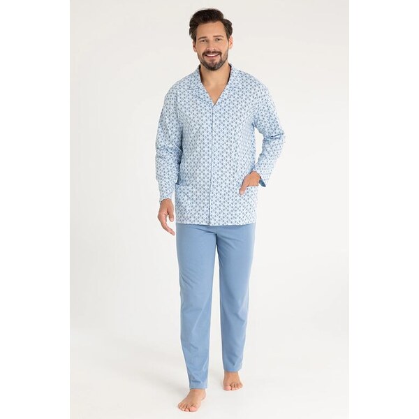 Regina Pánske pyžamo Armando modré dlhé 65295952