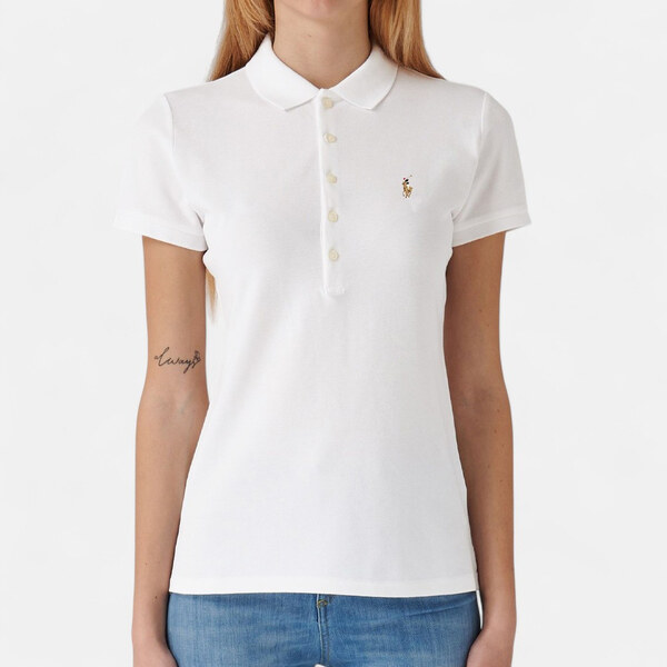 Tommy Hilfiger | Dámské bílé polo triko Ralph Lauren 56357 65274643