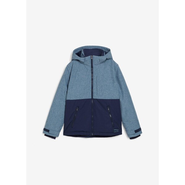 bonprix Teplá zimná bunda s kapucňou Colourblocking, farba modrá 65278934