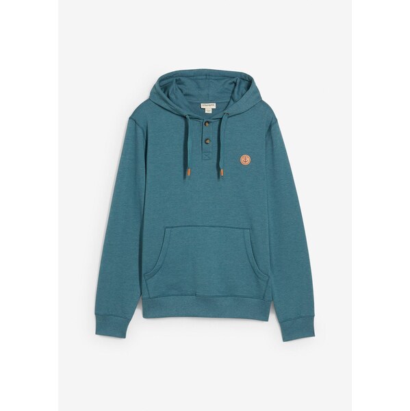 bonprix Mikina s kapucňou, vo vnútri mäkká, koženkové detaily, farba 65279682