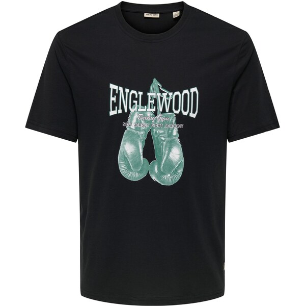 Only & Sons Tričko ONSBRON nefritová / čierna / biela 65284005