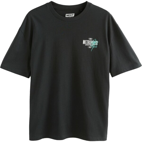 Next Tričko tyrkysová / čierna / biela 65494048