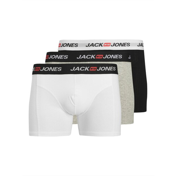 JACK & JONES Boxerky JACCORP sivá melírovaná / čierna / biela 65284107