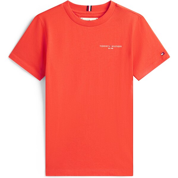 TOMMY HILFIGER Tričko oranžovo červená / biela 65284141