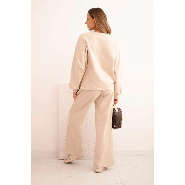 MladaModa Bavlnená tepláková súprava so širokými nohavicami a rukávmi 65293556