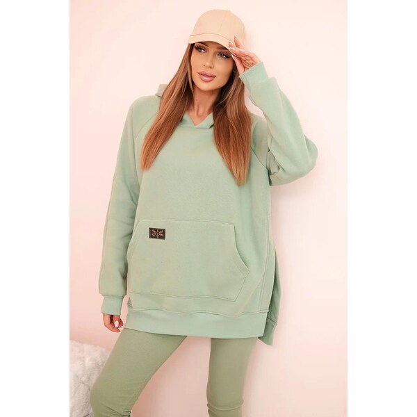 MladaModa Bavlnený komplet mikiny klokanky s kapucňou a legín s 65293546