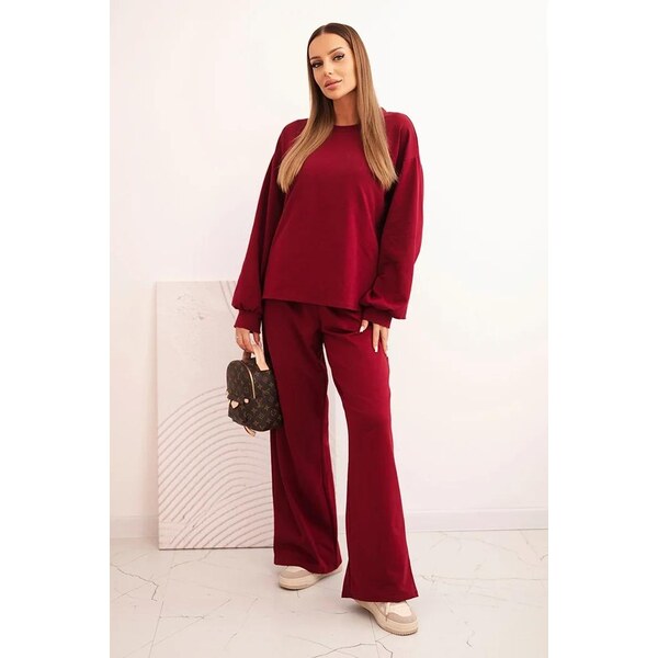 MladaModa Bavlnená tepláková súprava so širokými nohavicami a rukávmi 65293558