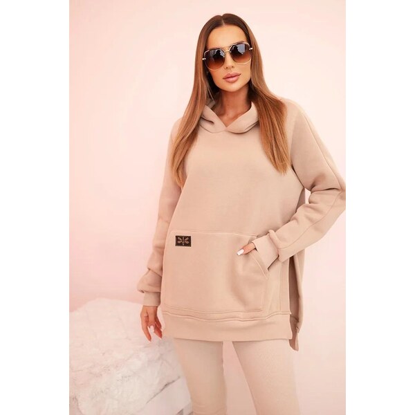 MladaModa Bavlnený komplet mikiny klokanky s kapucňou a legín s 65293545