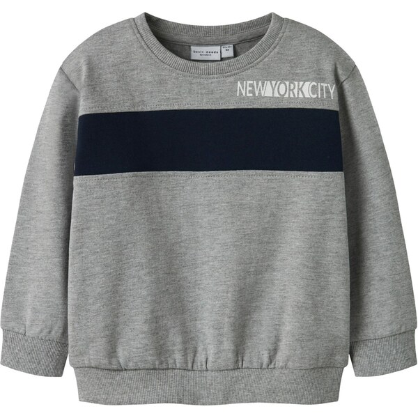 NAME IT Mikina NMMVANCE sivá melírovaná / čierna / biela 65286842