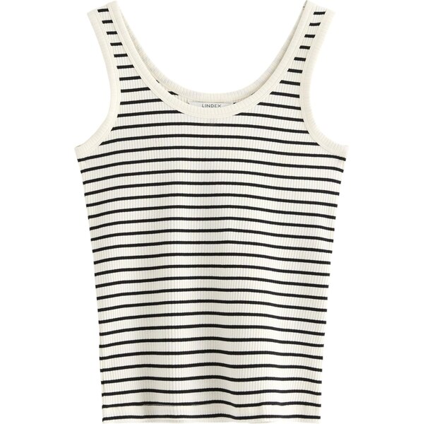 Lindex Top Tyra čierna / šedobiela 65891592
