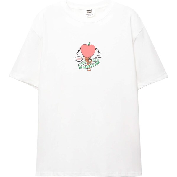 Pull&Bear Tričko TOM JERRY zelená / červená / čierna / biela 65475297