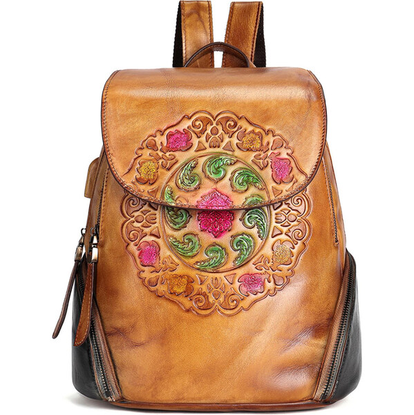 Gregorio Dámsky kožený batoh hnedý KZ2247954 11l 65291280