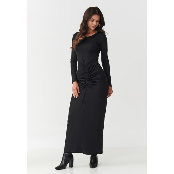 Makadamia Priliehavé maxi šaty | čierna M898 65291802