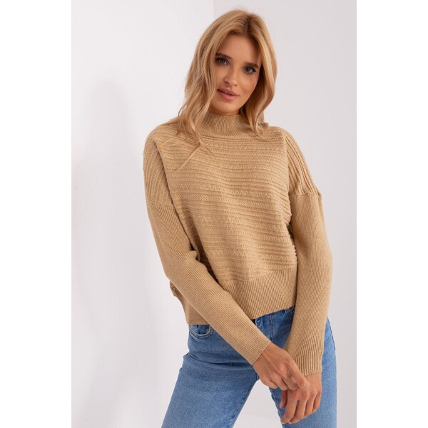 MladaModa Asymetrický sveter s netopierími rukávmi model 36836 farba 65291918