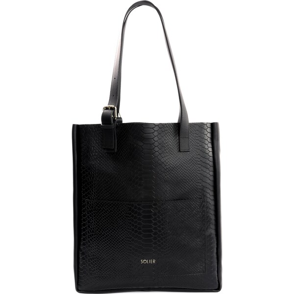 BASIC Fiore Čierna dámska kabelka so vzorom krokodílej kože (TORBA 56217439