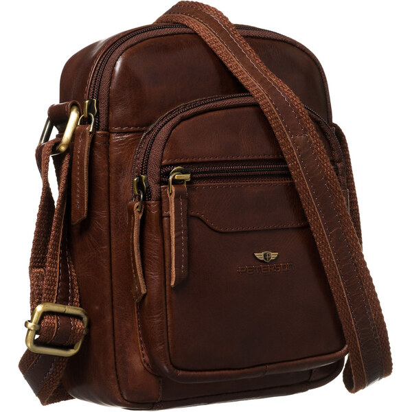Hnedá kožená pánska crossbody taška Peterson – elegantný doplnok pre 65292272